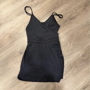 Abercrombie & Fitch Black Wrap-Style Slip Dress
